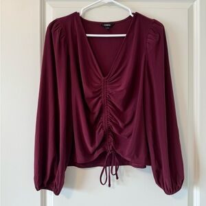 Express V-Neck Ruched Top